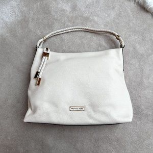NWT Michael Kors Lexington Large Pebbled Leather Shoulder Bag | Light Cream